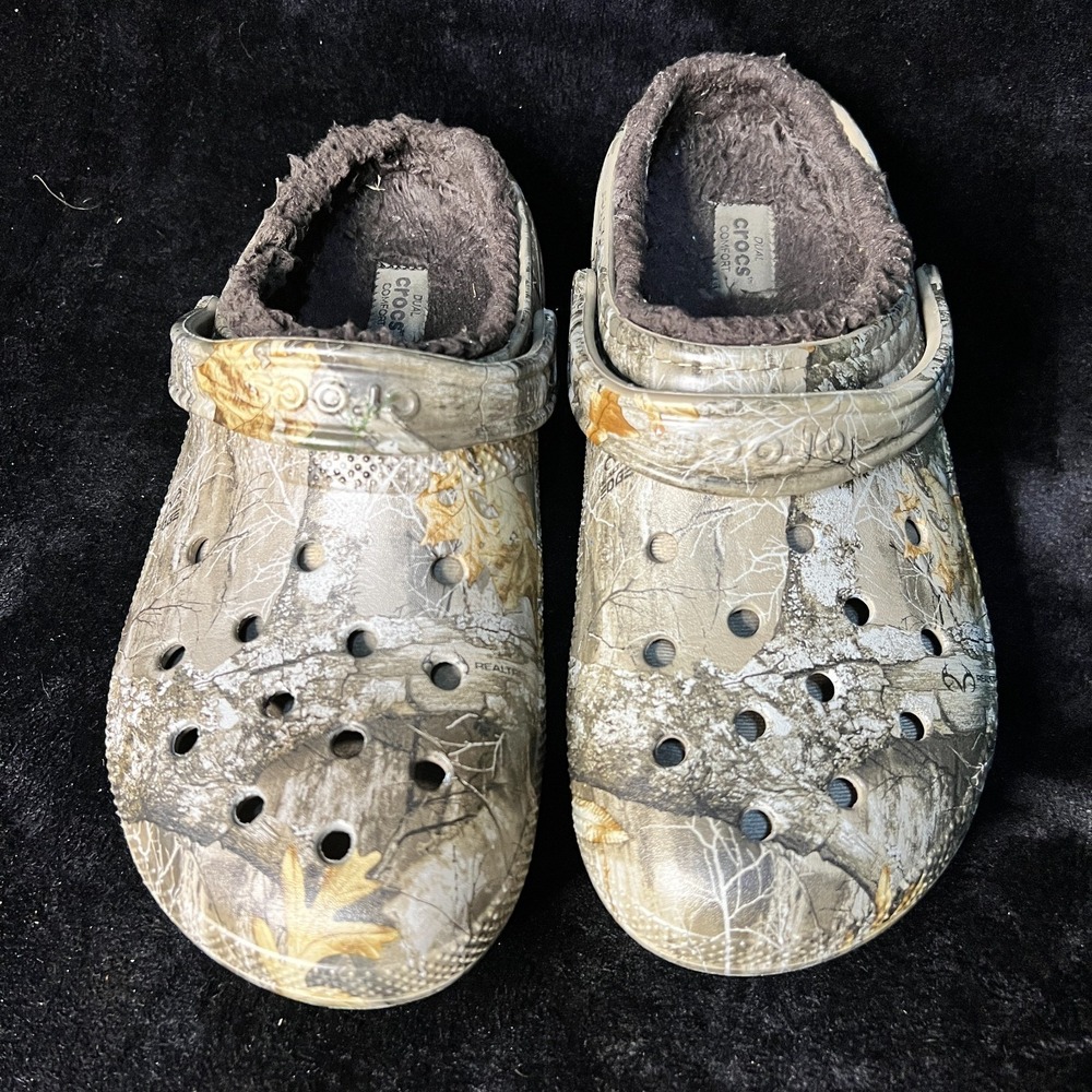 Crocs Classic Realtree Edge Unisex‎ M8/W10 Clogs Multicolor Warm Fuzzy Shoes